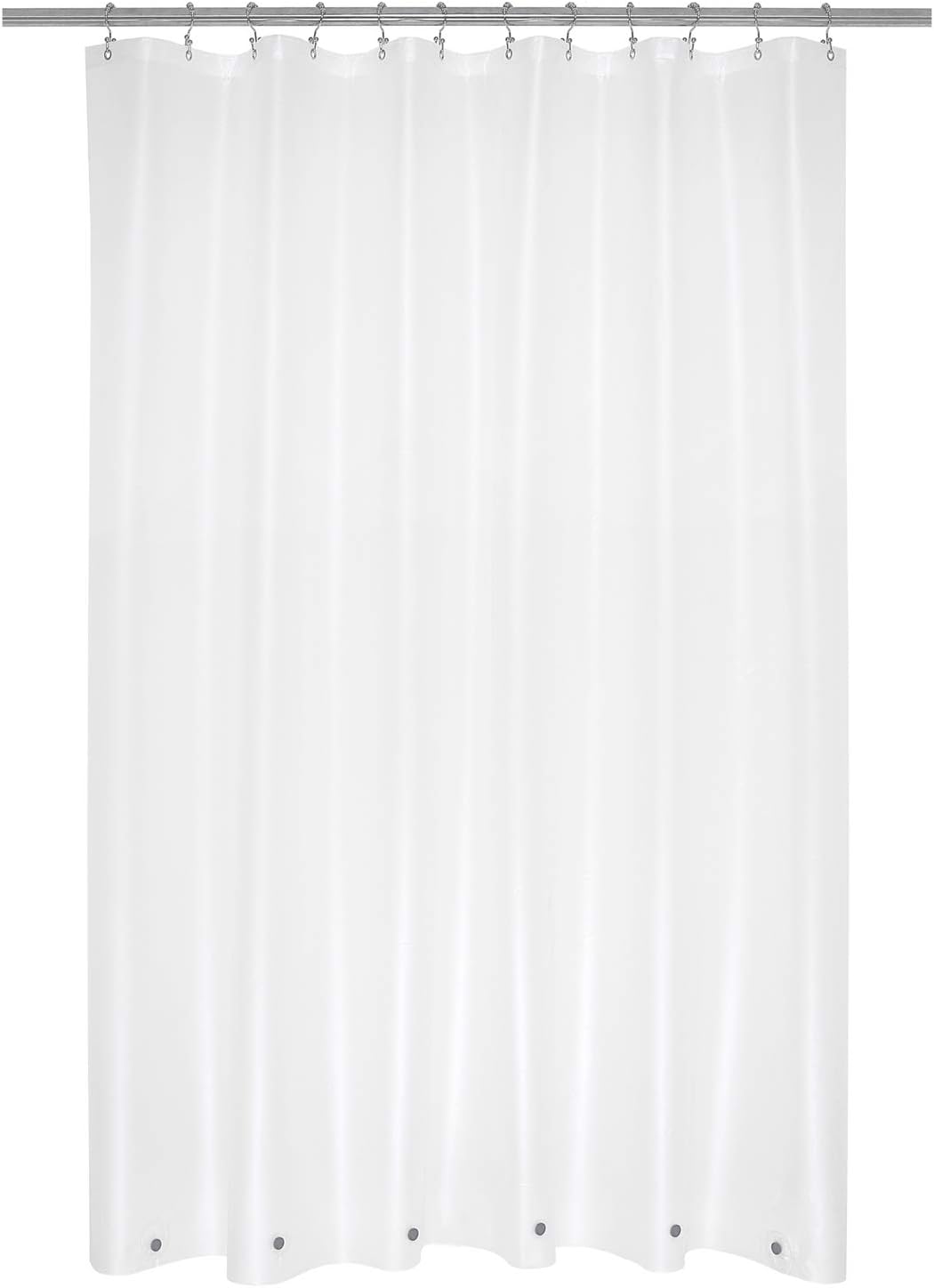 Mrs Awesome Clawfoot Tub Shower Curtain or Liner with 12 Magnets - Free 36 Hooks Included, Waterproof PEVA, 180" x 70", Clear