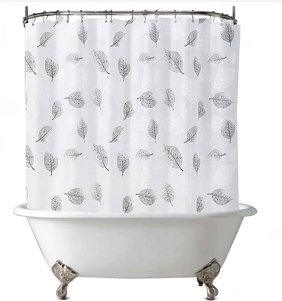 Clawfoot Tub Shower Curtain Floral Damask Liner All Around Extra Wide 180x70 Inch Heavy Duty Artwork Print Bath Curtain for Bathroom Decoration with 36 Metal Grommets Hooks PEVA Waterproof