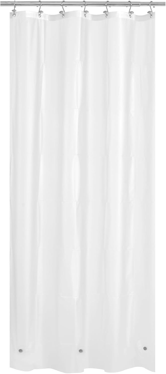 Mrs Awesome Clawfoot Tub Shower Curtain or Liner with 12 Magnets - Free 36 Hooks Included, Waterproof PEVA, 180" x 70", Clear