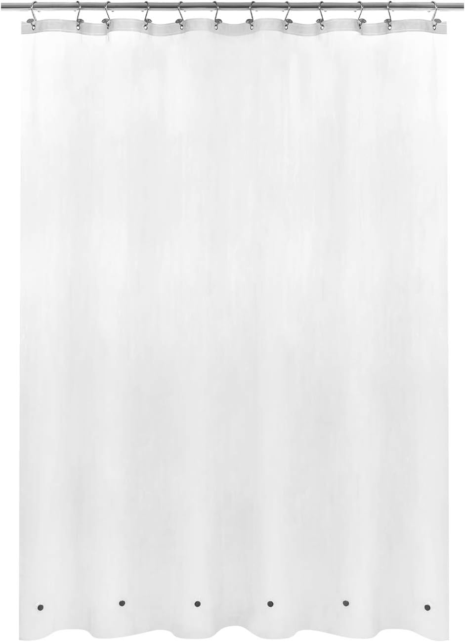 Mrs Awesome Clawfoot Tub Shower Curtain or Liner with 12 Magnets - Free 36 Hooks Included, Waterproof PEVA, 180" x 70", Clear