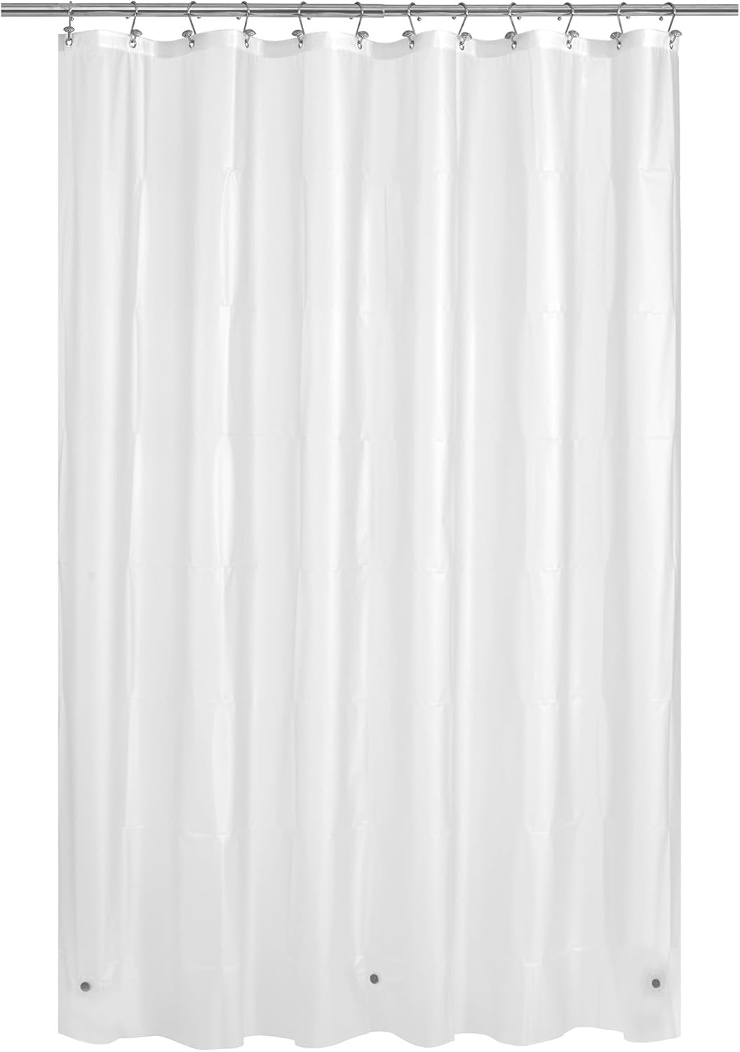 Mrs Awesome Clawfoot Tub Shower Curtain or Liner with 12 Magnets - Free 36 Hooks Included, Waterproof PEVA, 180" x 70", Clear