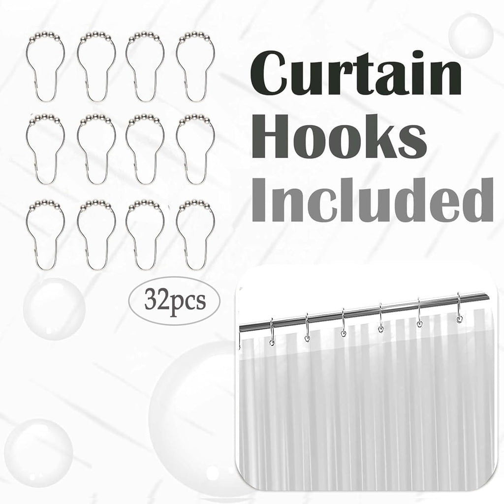 Clear Clawfoot Tub Shower Curtain Short Length 60 Inch 360 PEVA Wrap Around Bath Tub Curtain Sets with 6 Bottom Magnets for Bathroom Freestanding Tub 32 Metal Hooks Included 60''L x 180''W