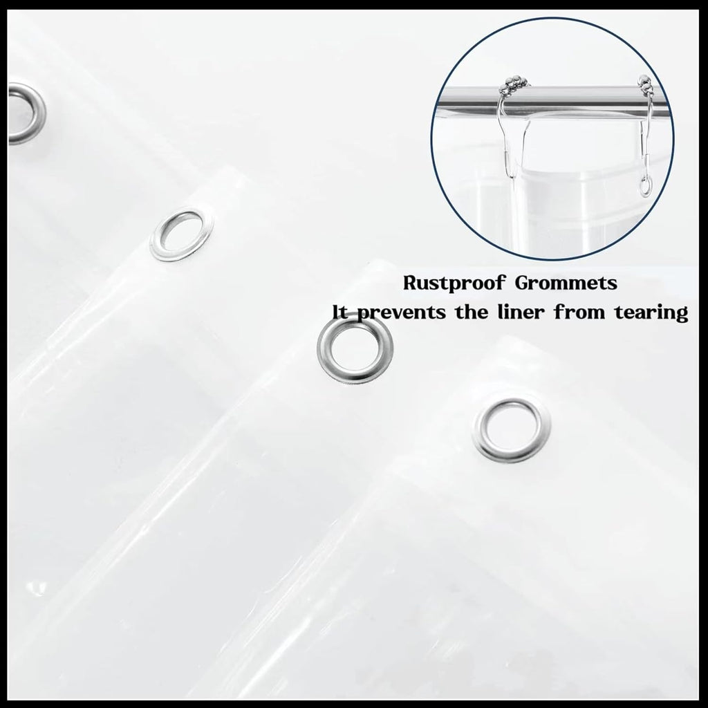 Clear Clawfoot Tub Shower Curtain Short Length 60 Inch 360 PEVA Wrap Around Bath Tub Curtain Sets with 6 Bottom Magnets for Bathroom Freestanding Tub 32 Metal Hooks Included 60''L x 180''W
