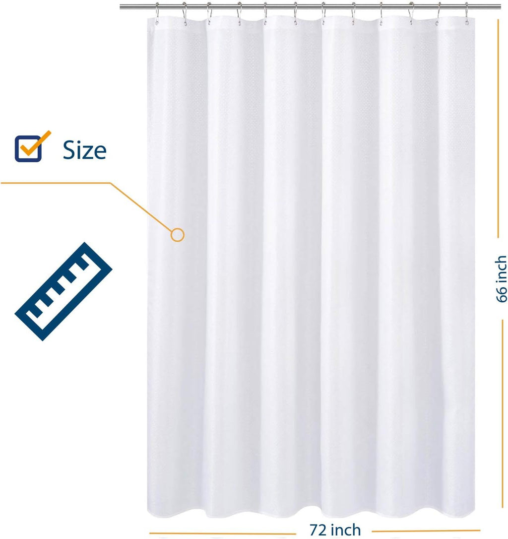 N&Y HOME Fabric Clawfoot Tub Shower Curtain 180 x 70 inches All Wrap Around, 36 Hooks Included, Hotel Quality, Washable, Water Repellent, Diamond Pattern White Bathroom Curtains with Grommets