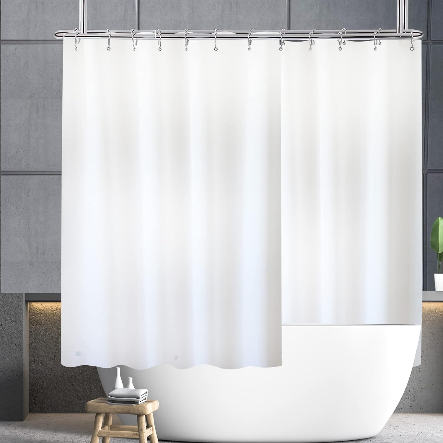 YISURE Clawfoot Tub Shower Curtain, Wrap Around Clear Shower Curtain Liner with 6 Bottom Magnets PEVA Extra Wide Bathtub Curtain for Bathroom Vintage Freestanding Tub 180’’W x 70’’L