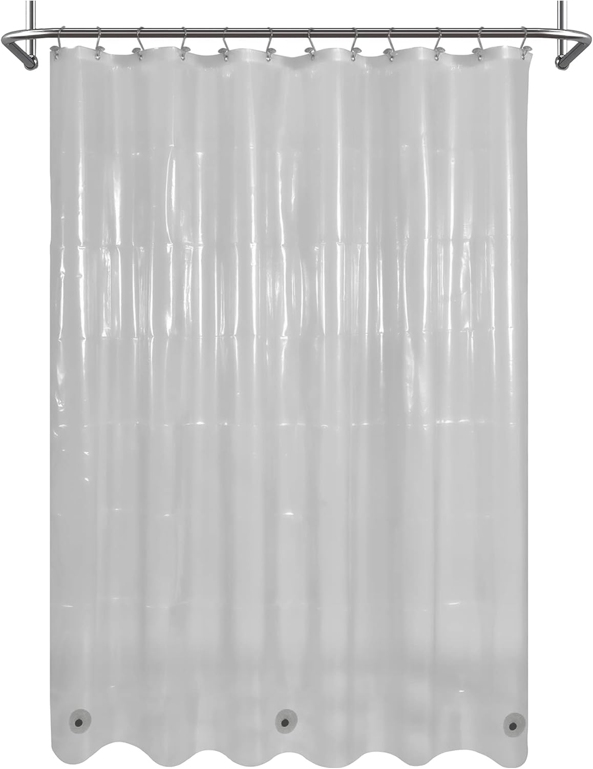Mrs Awesome Clawfoot Tub Shower Curtain or Liner with 12 Magnets - Free 36 Hooks Included, Waterproof PEVA, 180" x 70", Clear
