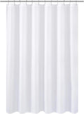 N&Y HOME Fabric Clawfoot Tub Shower Curtain 180 x 70 inches All Wrap Around, 36 Hooks Included, Hotel Quality, Washable, Water Repellent, Diamond Pattern White Bathroom Curtains with Grommets