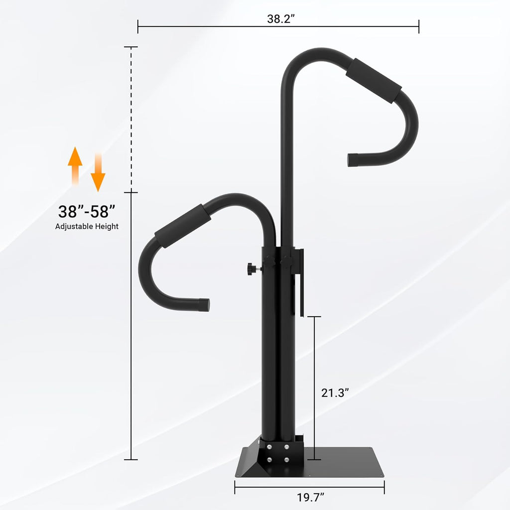 Two-Way Hot Tub Handrails, 38"-58" Adjustable Height SPA Handrail w/360 Swivel Option, Hot Tub Railing to Get in and Out, 600LBS SPA Side Handrail w/Slide Under Mount Base for Indoor&Outdoor