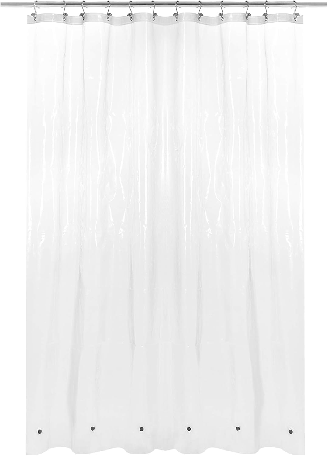 Barossa Design Clawfoot Tub Shower Curtain with 12 Magnets - 36 Metal Hooks Included, 180" W x 70" H Wrap Around, Waterproof PEVA, Metal Grommets - Frosted, 180x70