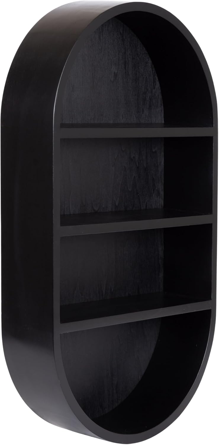 Kate and Laurel Hutton Scandinavian Capsule Wall Shelf; 16 x 28; Natural Wood; Geometric Modern Shelves for Wall