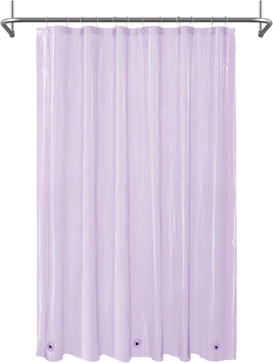 Mrs Awesome Clawfoot Tub Shower Curtain or Liner with 12 Magnets - Free 36 Hooks Included, Waterproof PEVA, 180" x 70", Clear