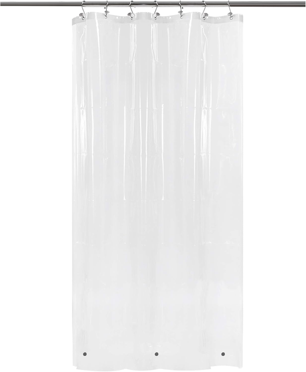 Barossa Design Clawfoot Tub Shower Curtain with 12 Magnets - 36 Metal Hooks Included, 180" W x 70" H Wrap Around, Waterproof PEVA, Metal Grommets - Frosted, 180x70