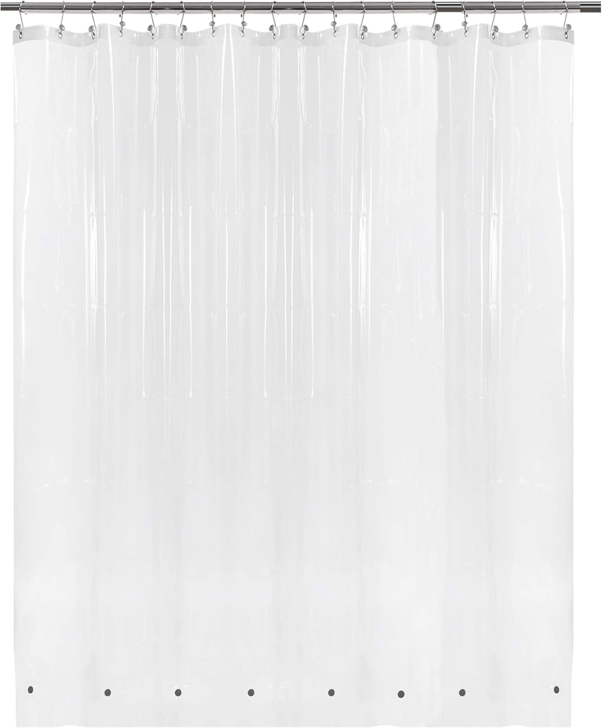 Barossa Design Clawfoot Tub Shower Curtain with 12 Magnets - 36 Metal Hooks Included, 180" W x 70" H Wrap Around, Waterproof PEVA, Metal Grommets - Frosted, 180x70