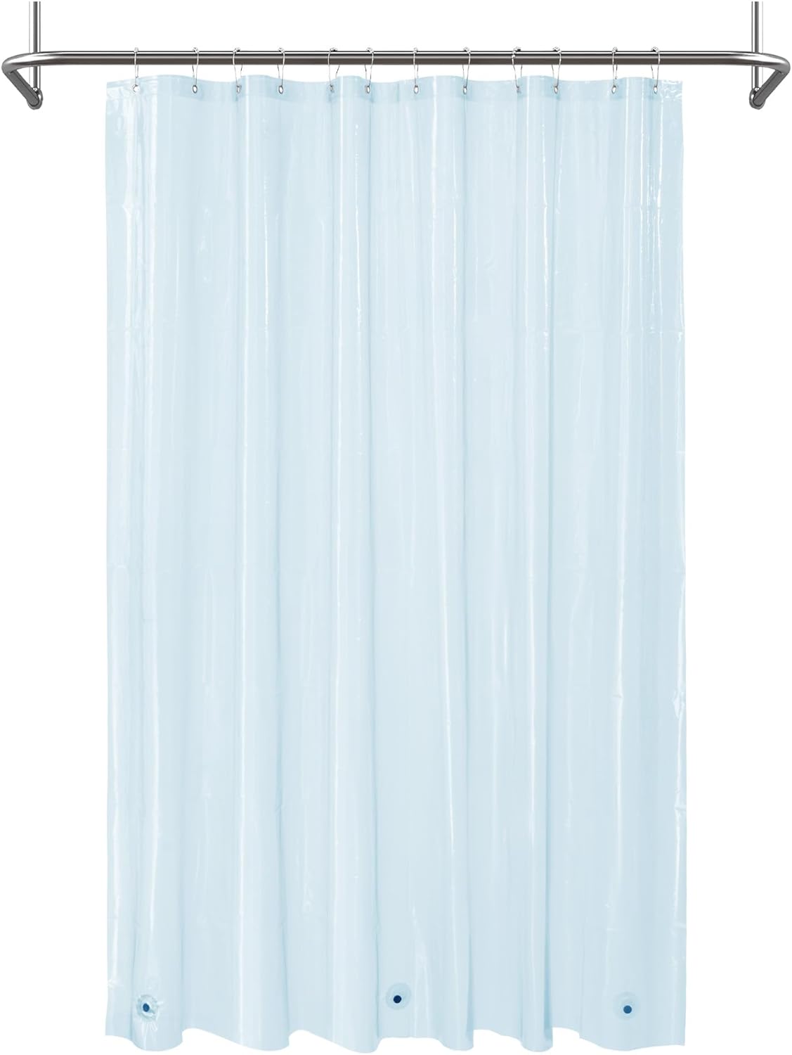 Mrs Awesome Clawfoot Tub Shower Curtain or Liner with 12 Magnets - Free 36 Hooks Included, Waterproof PEVA, 180" x 70", Clear