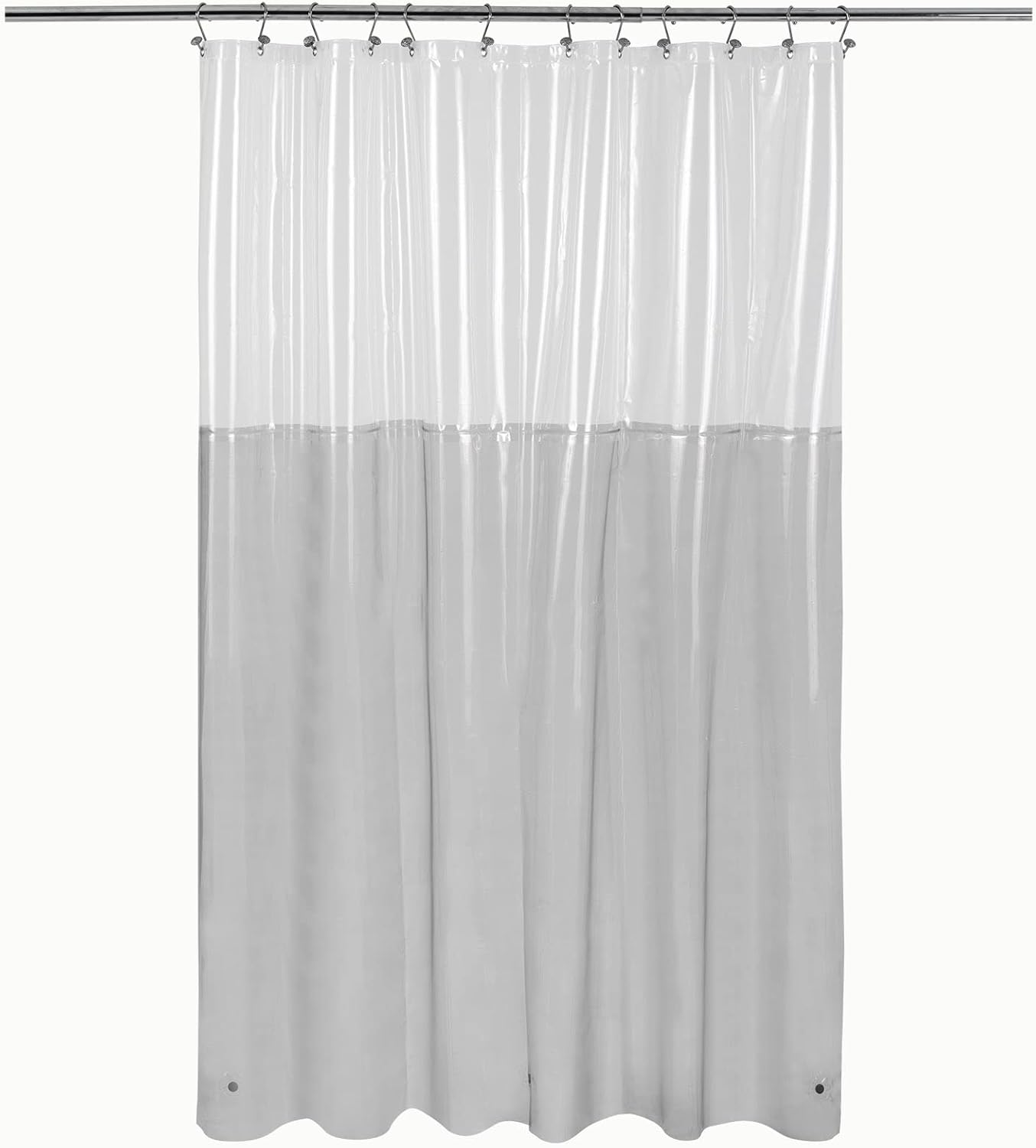 Barossa Design Clawfoot Tub Shower Curtain with 12 Magnets - 36 Metal Hooks Included, 180" W x 70" H Wrap Around, Waterproof PEVA, Metal Grommets - Frosted, 180x70