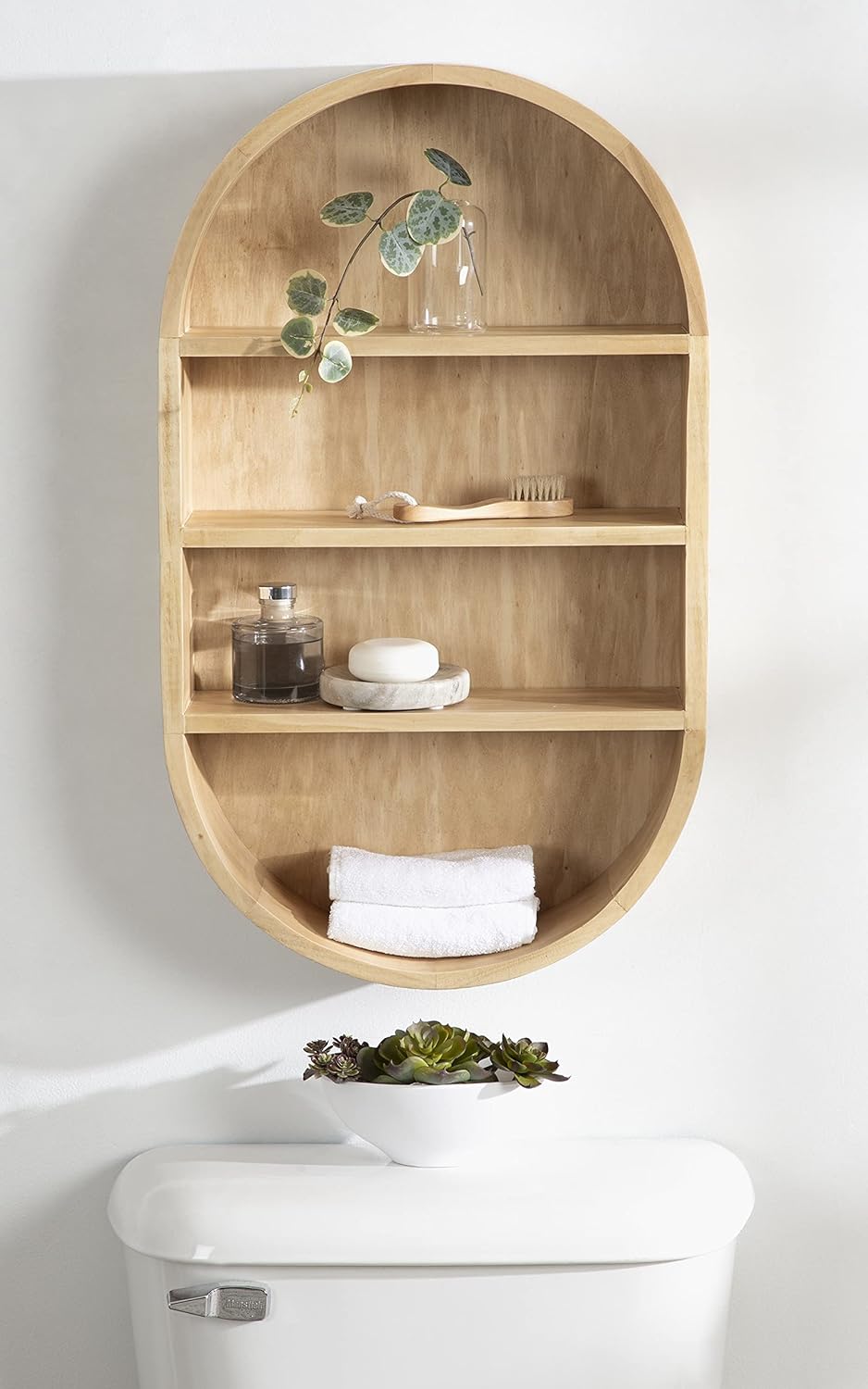 Kate and Laurel Hutton Scandinavian Capsule Wall Shelf; 16 x 28; Natural Wood; Geometric Modern Shelves for Wall