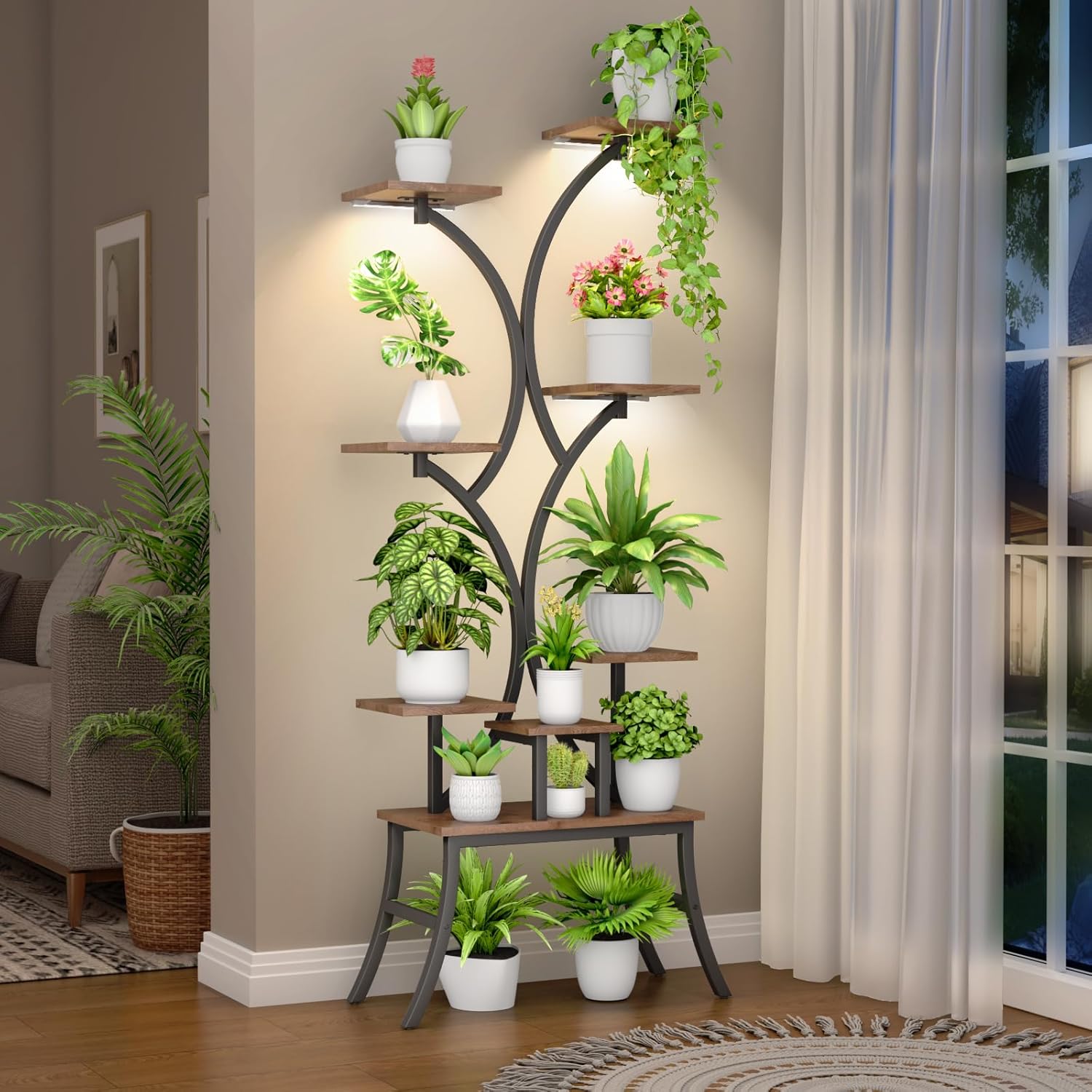 Wall Mounted Plant Stands Indoor Oval Plant Stand - 3 Tier Window Plant Shelf for Multiple Plants Space-Saving Corner Hanging Wall Stand for Small Spaces Planter Lover to Home Decor