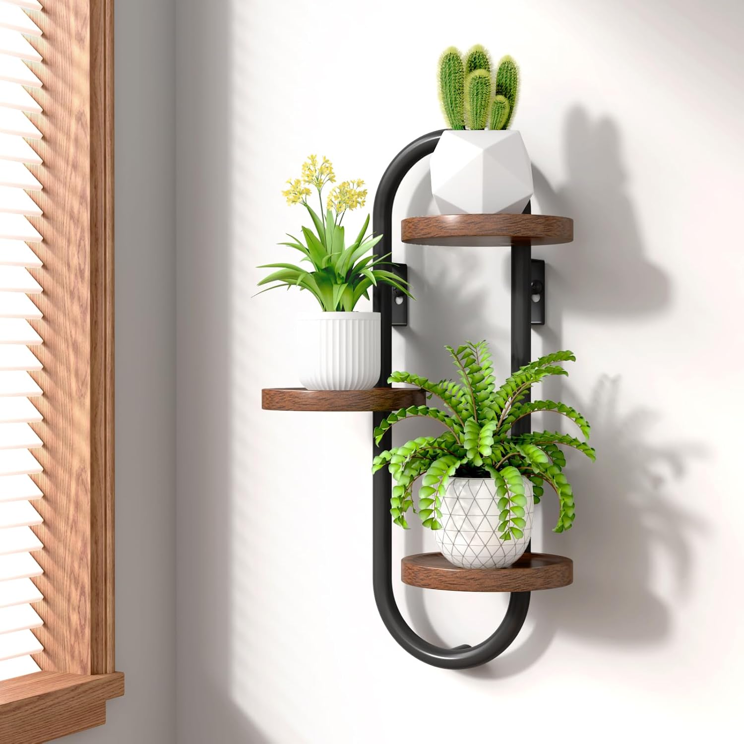 Wall Mounted Plant Stands Indoor Oval Plant Stand - 3 Tier Window Plant Shelf for Multiple Plants Space-Saving Corner Hanging Wall Stand for Small Spaces Planter Lover to Home Decor