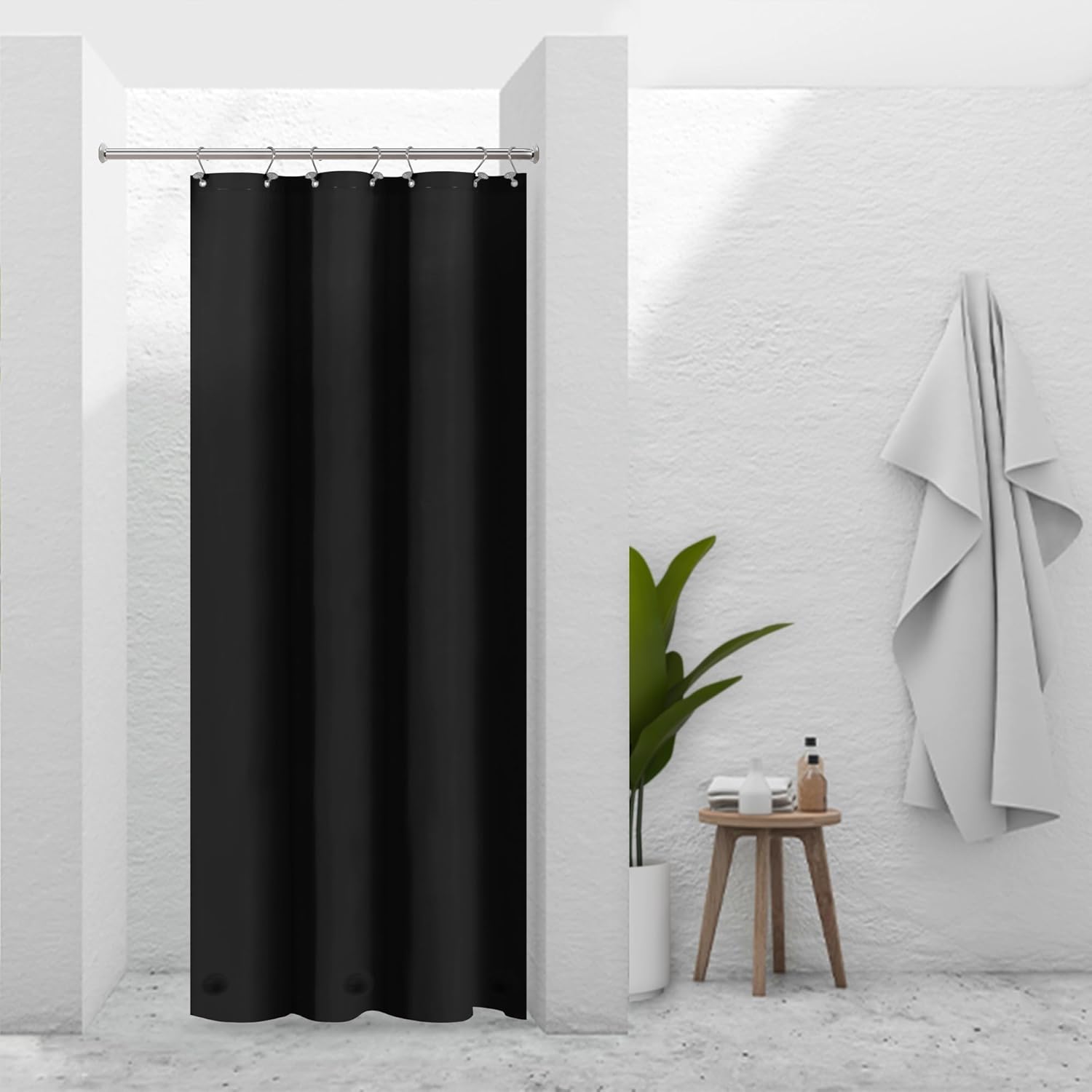 Barossa Design Clawfoot Tub Shower Curtain with 12 Magnets - 36 Metal Hooks Included, 180" W x 70" H Wrap Around, Waterproof PEVA, Metal Grommets - Frosted, 180x70