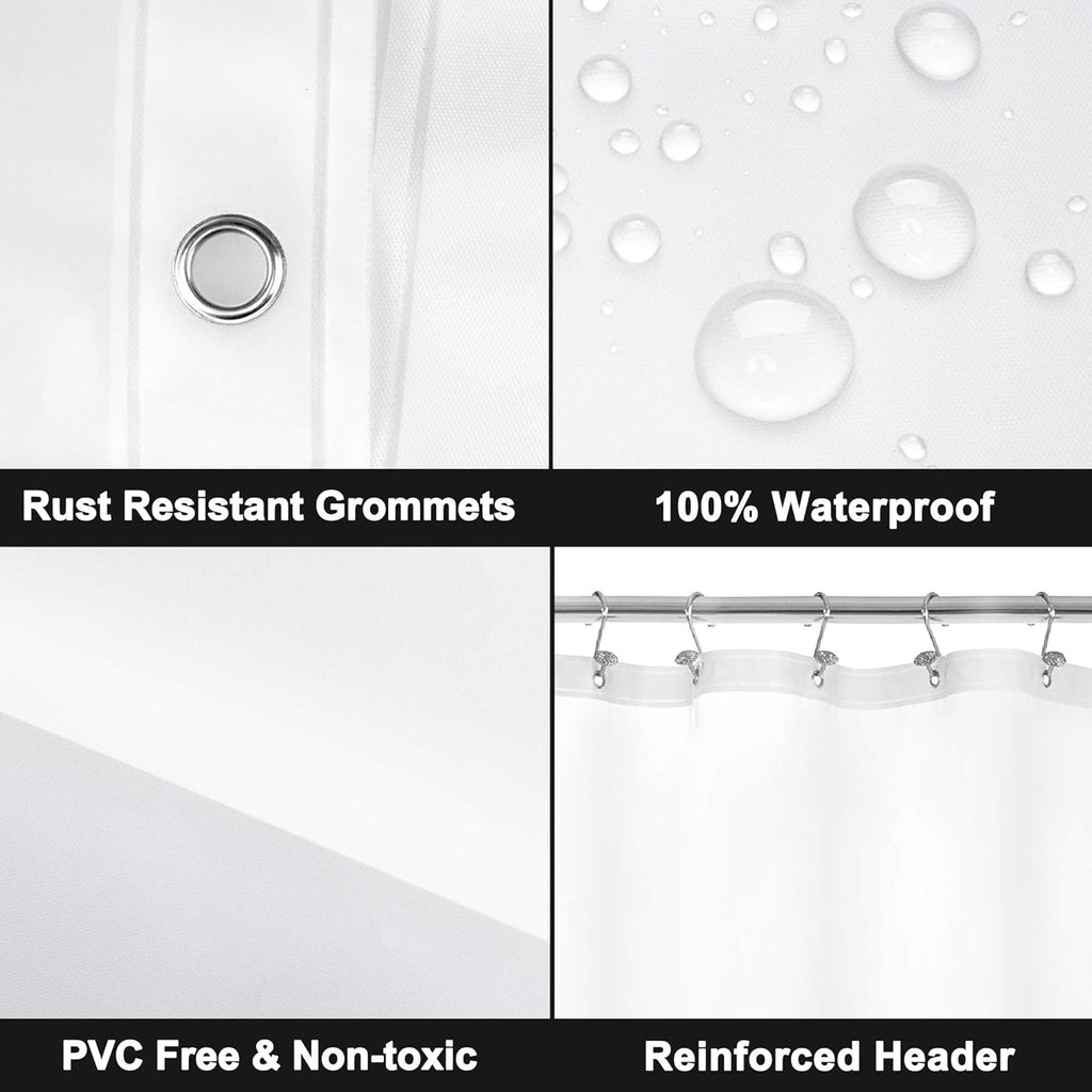 Barossa Design Clawfoot Tub Shower Curtain with 12 Magnets - 36 Metal Hooks Included, 180" W x 70" H Wrap Around, Waterproof PEVA, Metal Grommets - Frosted, 180x70