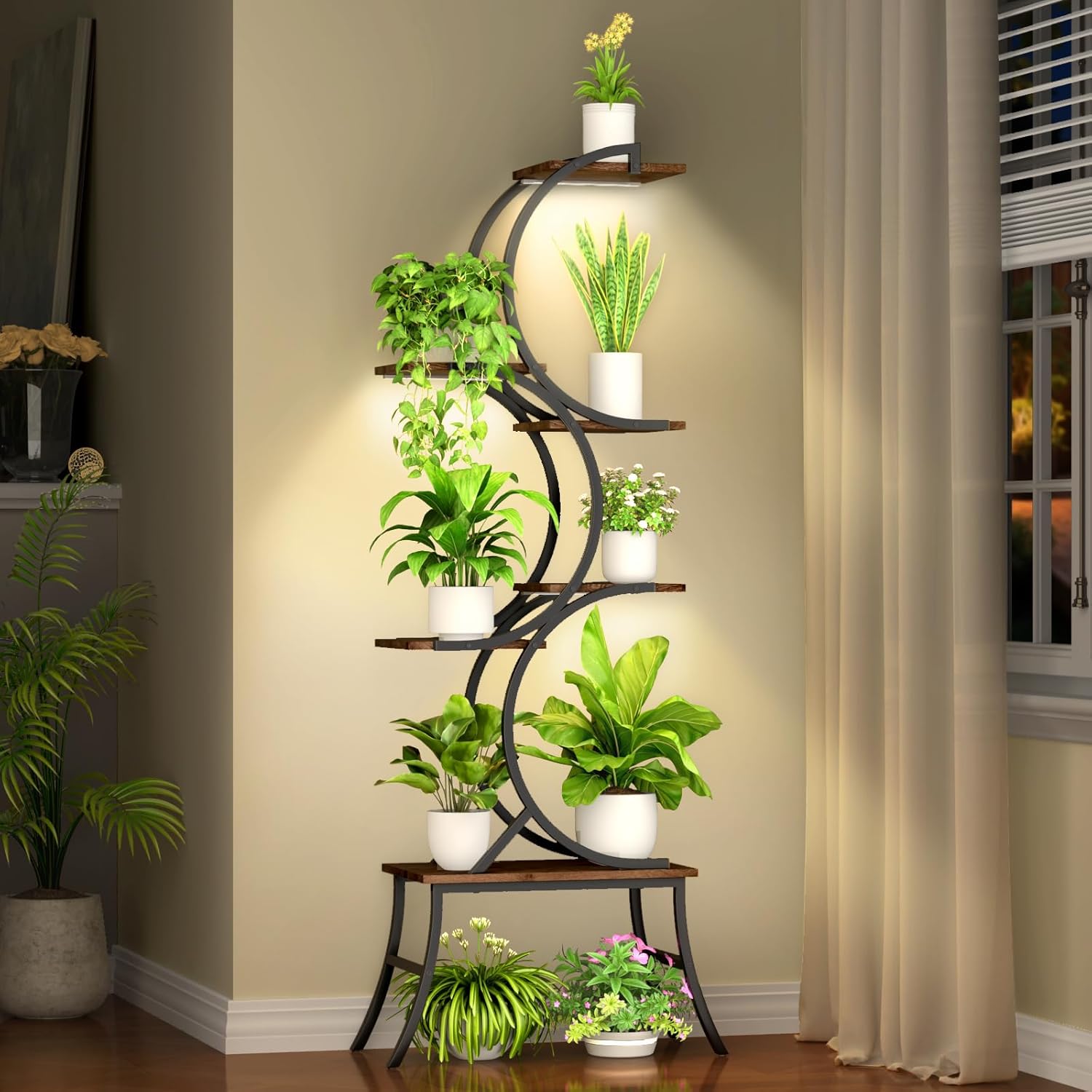 Wall Mounted Plant Stands Indoor Oval Plant Stand - 3 Tier Window Plant Shelf for Multiple Plants Space-Saving Corner Hanging Wall Stand for Small Spaces Planter Lover to Home Decor
