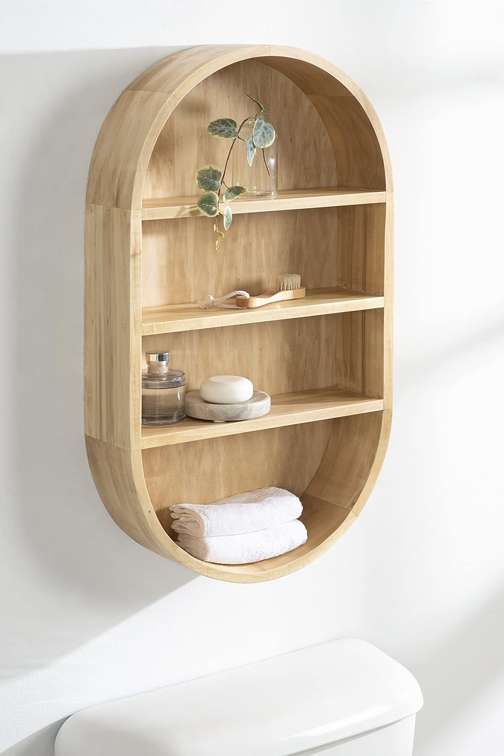 Kate and Laurel Hutton Scandinavian Capsule Wall Shelf; 16 x 28; Natural Wood; Geometric Modern Shelves for Wall