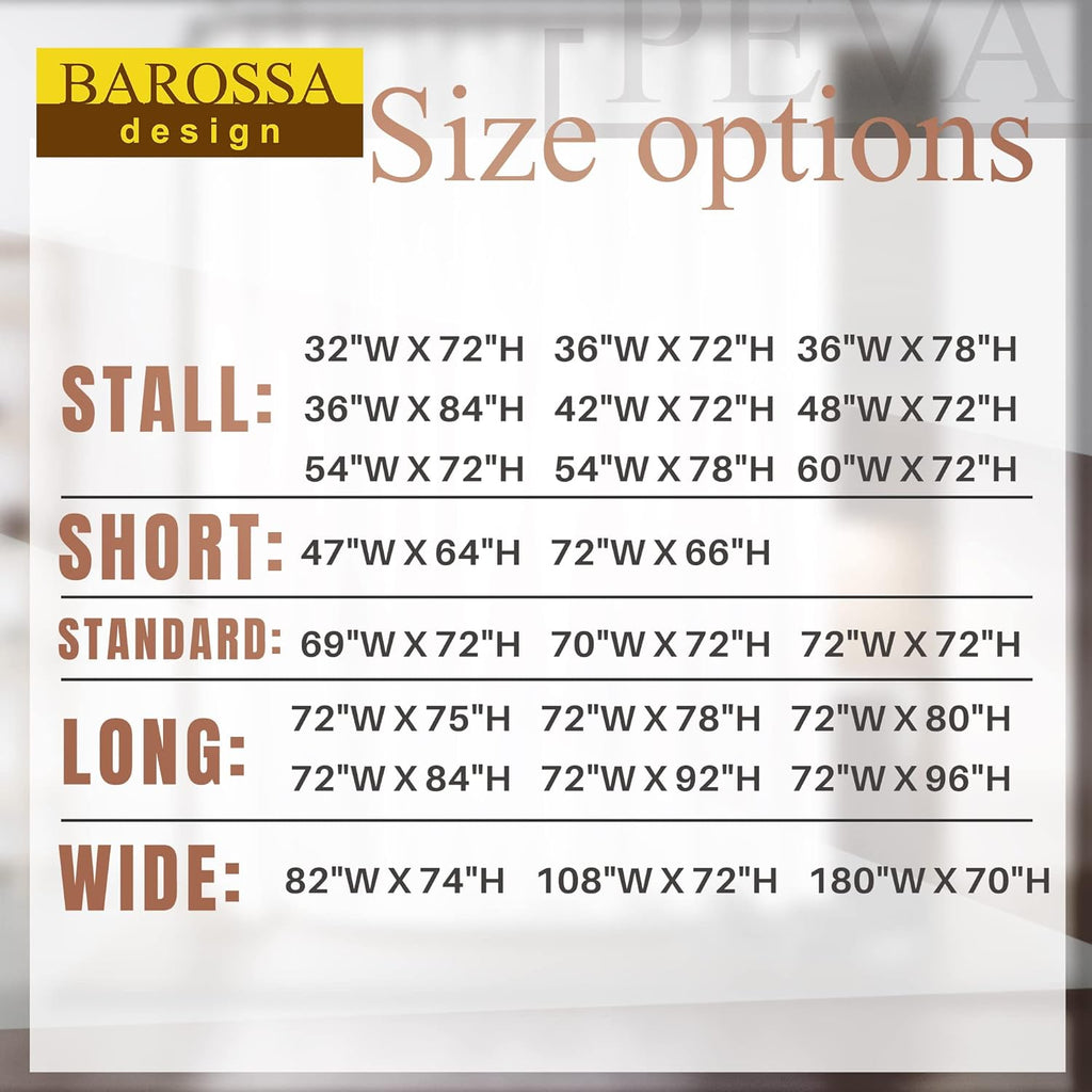 Barossa Design Clawfoot Tub Shower Curtain with 12 Magnets - 36 Metal Hooks Included, 180" W x 70" H Wrap Around, Waterproof PEVA, Metal Grommets - Frosted, 180x70