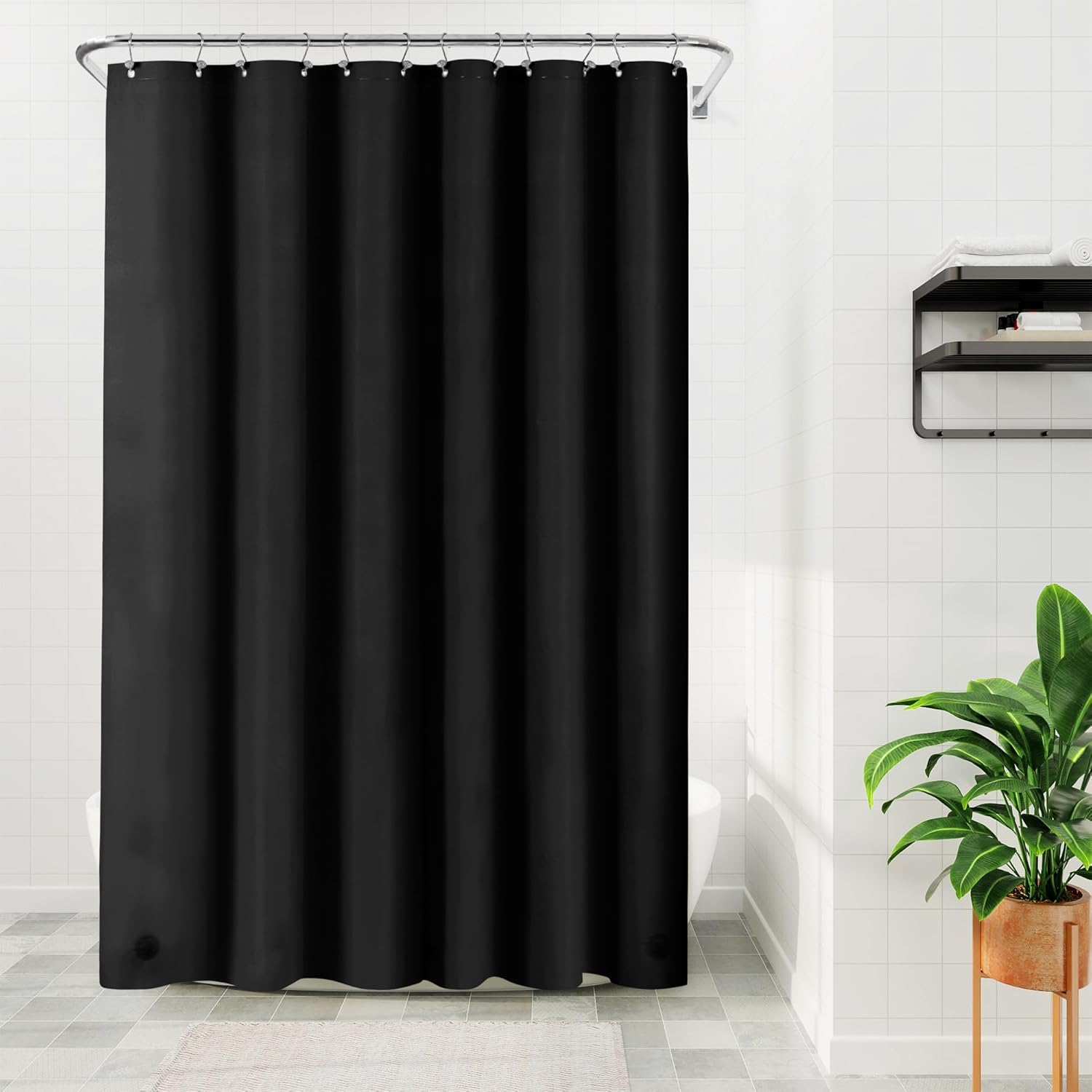 Barossa Design Clawfoot Tub Shower Curtain with 12 Magnets - 36 Metal Hooks Included, 180" W x 70" H Wrap Around, Waterproof PEVA, Metal Grommets - Frosted, 180x70