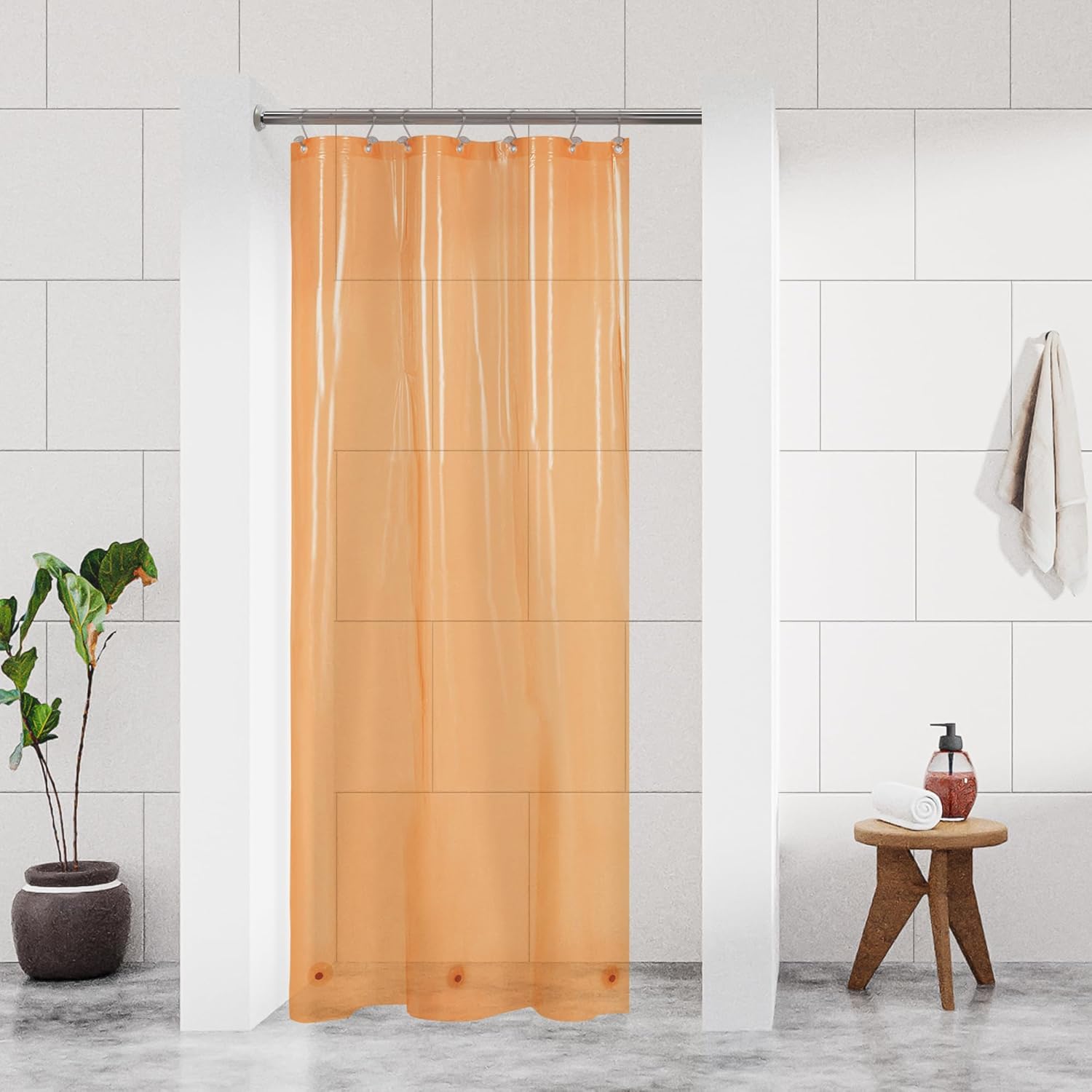 Barossa Design Clawfoot Tub Shower Curtain with 12 Magnets - 36 Metal Hooks Included, 180" W x 70" H Wrap Around, Waterproof PEVA, Metal Grommets - Frosted, 180x70