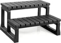 VEVOR Hot Tub Steps, 2-Step Spa Outdoor Stairs, Heavy Duty 23.6 inch Wide PP Above-Ground/Inflatable Pool Ladder with 320 lbs Weight Capacity, Multi-Use for Porch, Patio, Deck, Campers, Black