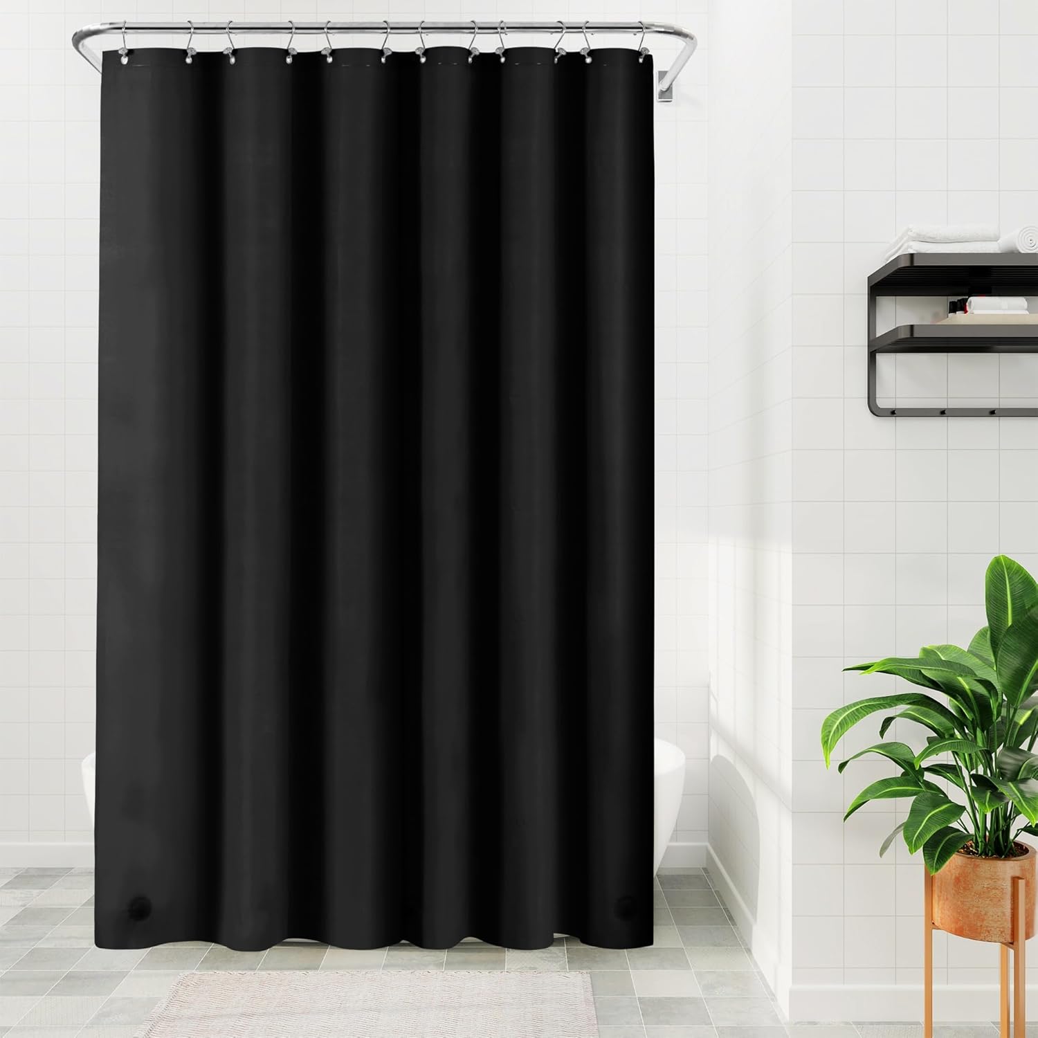 Barossa Design Clawfoot Tub Shower Curtain with 12 Magnets - 36 Metal Hooks Included, 180" W x 70" H Wrap Around, Waterproof PEVA, Metal Grommets - Frosted, 180x70
