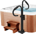 Two-Way Hot Tub Handrails, 38"-58" Adjustable Height SPA Handrail w/360 Swivel Option, Hot Tub Railing to Get in and Out, 600LBS SPA Side Handrail w/Slide Under Mount Base for Indoor&Outdoor