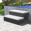 Hot Tub Steps, Outdoor Spa Steps with Storage, Non-Slip & Sturdy Hot Tub Stairs, 36 Inches Long, Black