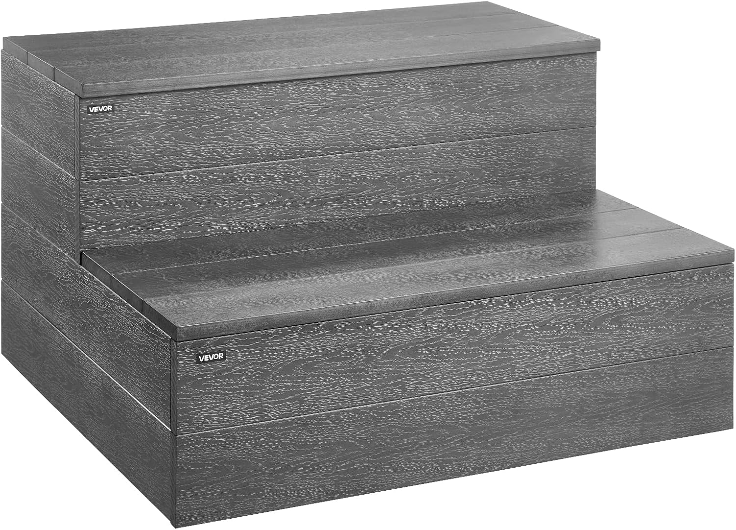 VEVOR Hot Tub Steps, 2-Step Spa Outdoor Stairs, Heavy Duty 23.6 inch Wide PP Above-Ground/Inflatable Pool Ladder with 320 lbs Weight Capacity, Multi-Use for Porch, Patio, Deck, Campers, Black